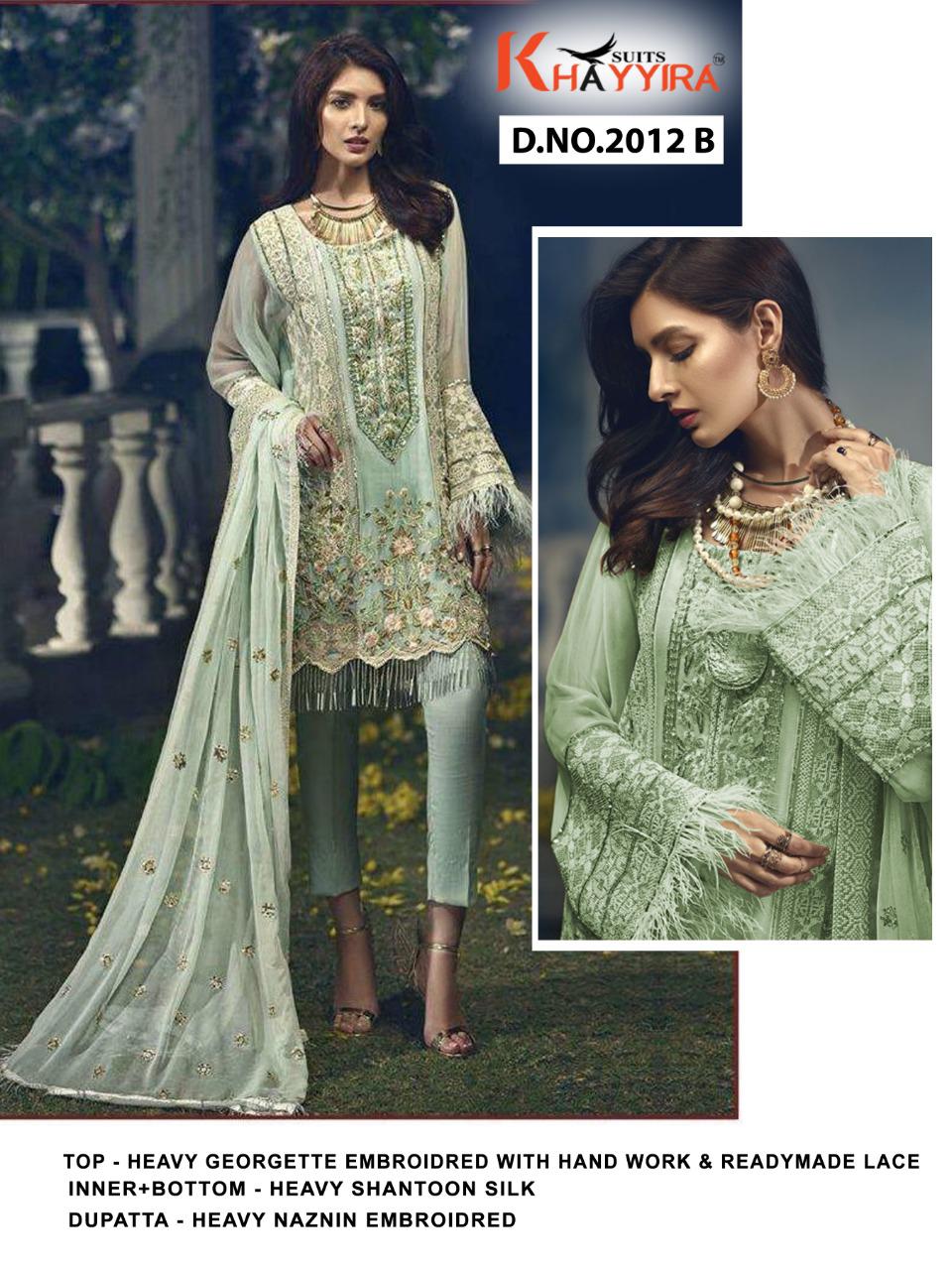 PAKISTANI SUITS D NO 2012B BY KHAYYIRA